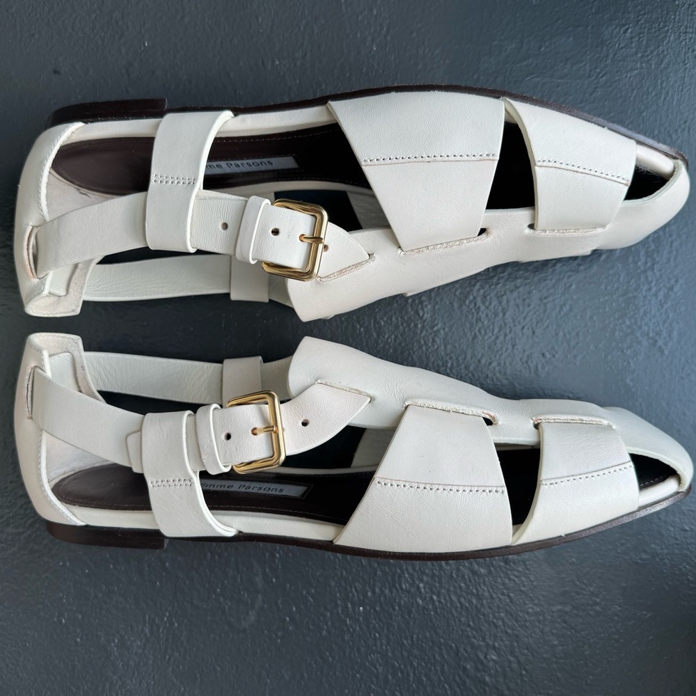 Emme Parsons Ernest Leather Fisherman Sandal Ivory Calfskin - Picture 3 of 8